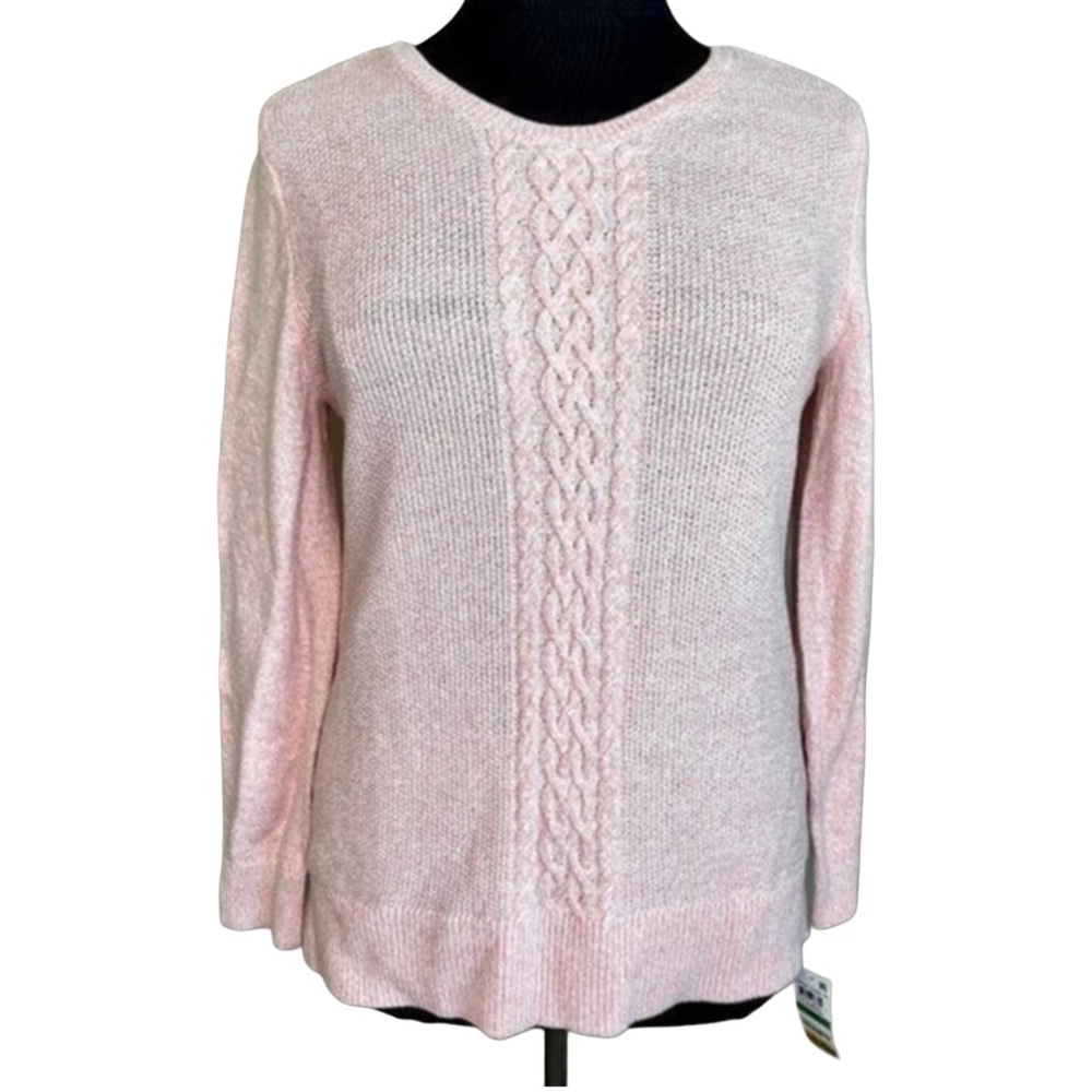 NWT Women’s Karen Scott Center Cable Pink Sweater